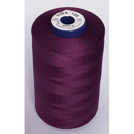 Universal Polyester Sewing Thread VIGA 120 5000 m color 0125 - dark bordeaux