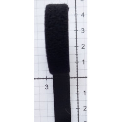 Velcro juosta dvipusė žemo profilio 10 mm juoda/1 m
