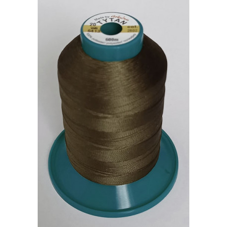 Polyester upholstery thread "Tytan 20 WR/600m" color 2602 - brown/1pc.