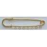 Safety Pin with 7 Holes 60 mm gold plated/1 pc.