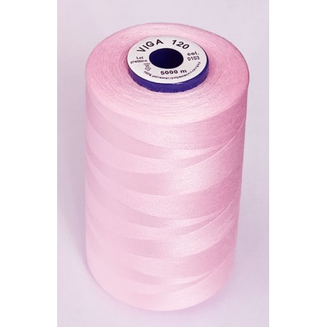 Universal Polyester Sewing Thread VIGA 120 5000 m color 0103 - light pink