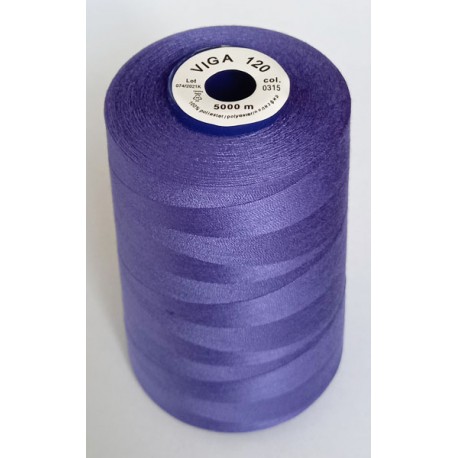 Universalūs siuvimo siūlai VIGA 120 5000 m spalva 0315 - violetinė