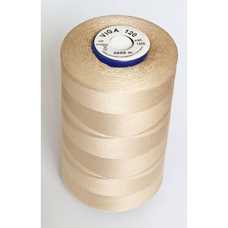 Universal Polyester Sewing Thread VIGA 120 5000 m color 1406 - light beige