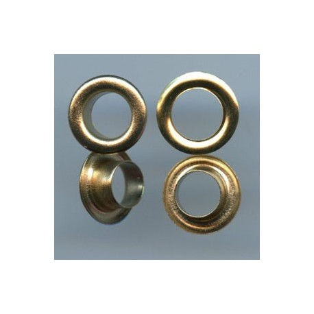 Eyelets of brass with Washer 6 mm short Barrel art. OMS06KP gold/100 pcs.