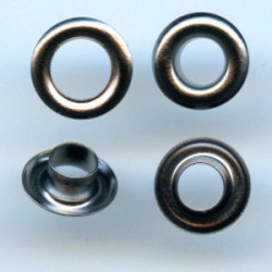 Eyelets of steel with Washer 6 mm short Barrel art. 06KP black nickel/100 pcs.