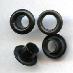Eyelets with Washer 6 mm long Barrel brass art. OMS06DP black/100 pcs.