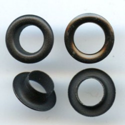 Eyelets with Washer 8 mm short Barrel brass art. OMS08KP black/100 pcs.