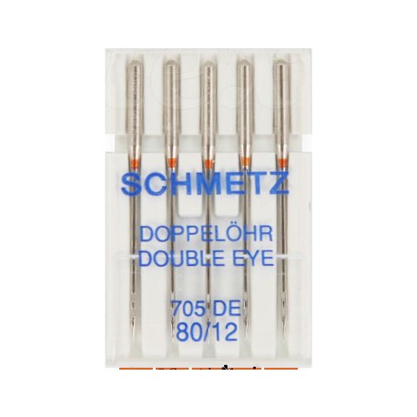 Universal Needles with double eye art.705 DE Size 80/12/5 pcs.