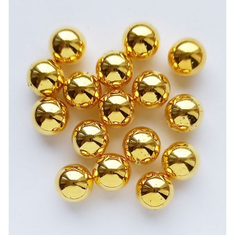 Plastic Round Riveting Beads 8mm, gold/50g, ~500pcs.