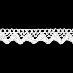 Cotton Lace Trim art.C033/19mm, white/1 m