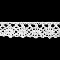 Cotton Lace Trim art.C070/13mm, white/1 m