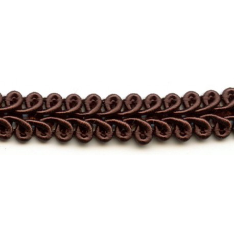 Rayon braid Trim TWB-09, color - dark brown/1m