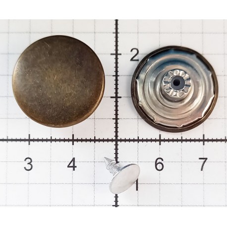 Jeans Button 20 mm, nickel free, color-old brass, metallic Base/1 pc.