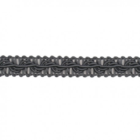 Rayon braid Trim TWB-12, color - dark grey/1m