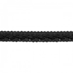 Rayon braid Trim TWB-12, color - black/1m