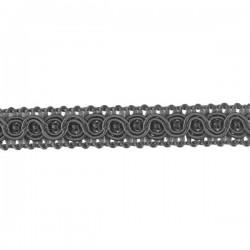 Rayon braid Trim TWB-13, color - dark grey/1m