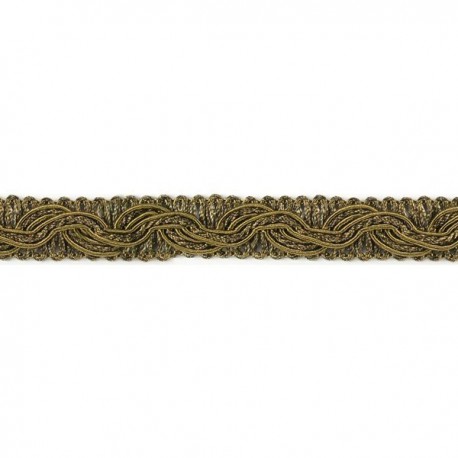 Decorative edging braid LPE-518, color PE-16/35 - olive/golden brown/1m