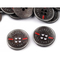 Metallic button "Fashion Classic", size 20mm (32"), color - nickel antik/1pc.