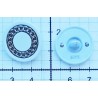 Metallic button "Chain", size 20mm (32"), color-white/nickel/1pc.