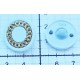Metallic button "Chain", size 20mm (32"), color-white/gold/1pc.