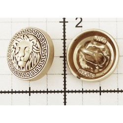 Metallic button "Lion", size 15mm (24"), color-old gold/1pc.