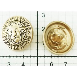 Metallic button "Lion", size 23mm (36"), color-old gold/1pc.