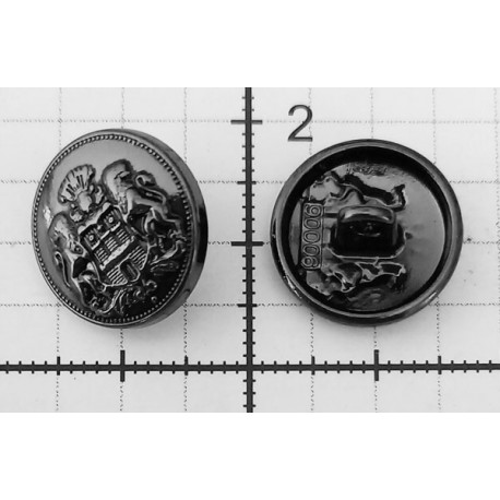 Metallic button "Arms", size 15mm (24"), color-black/1pc.