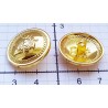 Metallic button "Crown", size 23mm (36"), color - yellow/1pc.