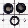 Eyelets with Washers 5mm long Barrel, brass, art. OMS05DP, black/100 pcs.
