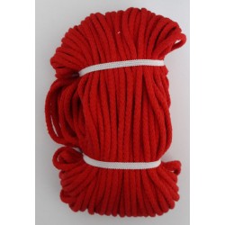 Cotton braided cord 5 mm, color 1621 -  red/1 m