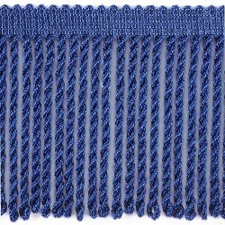 Fringes made of twisted viscose plait art.WPK-80mm, color - blue/1m