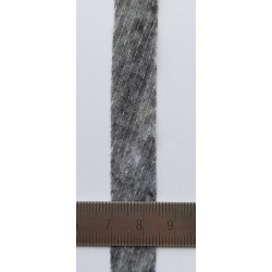 Prasiūto įstrižo flizelino klijuojama sutvirtinimo juostelė, 15 mm pločio, pilka/100m