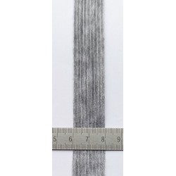 Prasiūto flizelino klijuojama sutvirtinimo juostelė, 20 mm pločio, pilka/100m