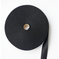 Polyester Knit Tape 25 mm black/50 m