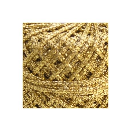 Decorative braided metallic string PR-2.5x6/2.5 mm, color 103 - gold/50 m
