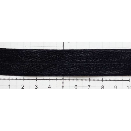 Woven elastic with fold 20mm black/1m