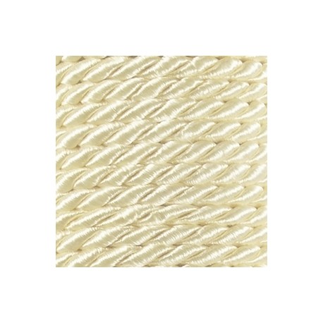 Twisted satin cord 3.2 mm 2 strands art. WS-3,2, color - ecru/1 m
