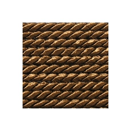 Twisted satin cord 3.2 mm 2 strands art. WS-3,2, color - light brown/1 m