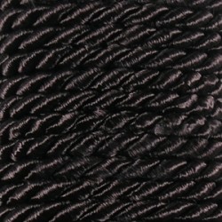 Twisted satin cord 3.2 mm 2 strands art. WS-3,2, color - dark brown/1 m