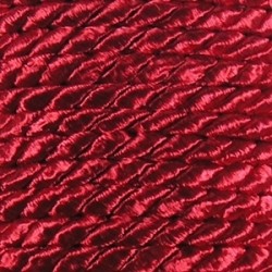 Twisted satin cord 3.2 mm 2 strands art. WS-3,2, color - red/1 m