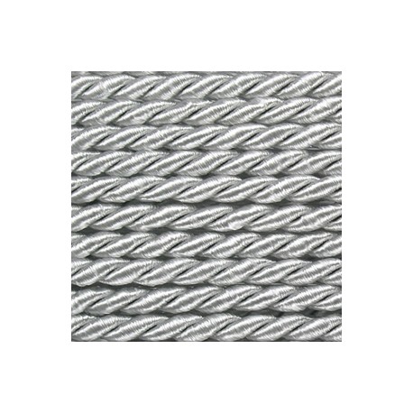 Twisted satin cord 3.2 mm 2 strands art. WS-3,2, color - gray/1 m