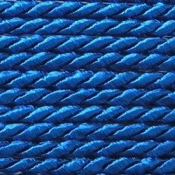 Twisted satin cord 3.2 mm 2 strands art. WS-3,2, color - blue/1 m