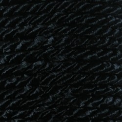 Twisted satin cord 3.2 mm 2 strands art. WS-3,2, color - black/1 m