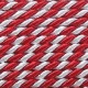 Twisted satin cord 3.2 mm 2 strands art. WS-3,2, color - red/white/1 m
