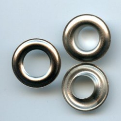 EEyelets with Washer 10 mm art.10P, brass, nickel/50 pcs.