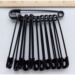 Safety Pins No.2/40 mm/12 pcs., black