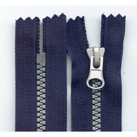 Plastic Zipper close-end  P6 25 cm navy blue/silver/1 pc.