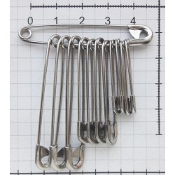 Safety Pins Assorted 30-40-50 mm/nickel/12 pcs.