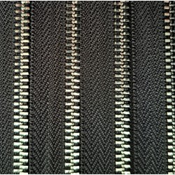 Metallic zipper long chain No.5 black/nickel/1m