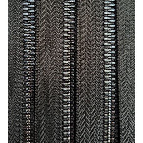 Metallic zipper long chain M60 black/black nickel/1m